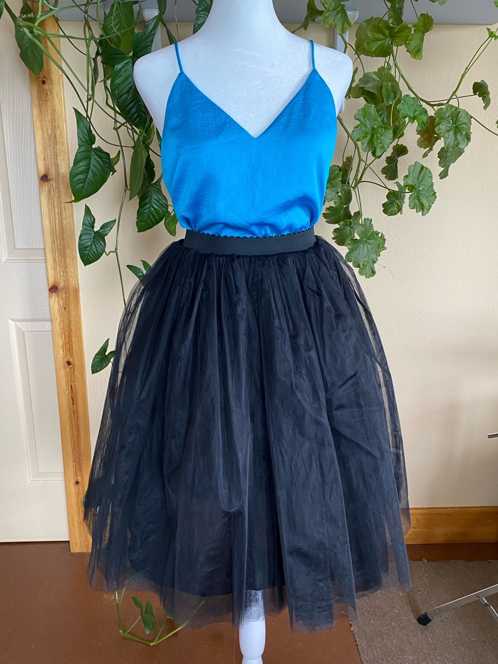 Black Tulle A-Line Skirt Fluffy Layered Prom Party Mall Goth Fairycore